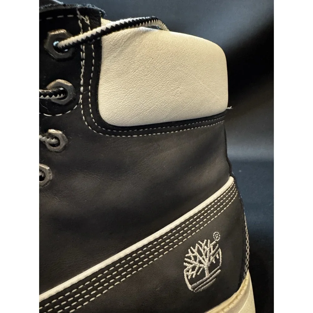 Timberland 6 Inch Premium Waterproof Boots Black White Mens 9.5 USA 28025